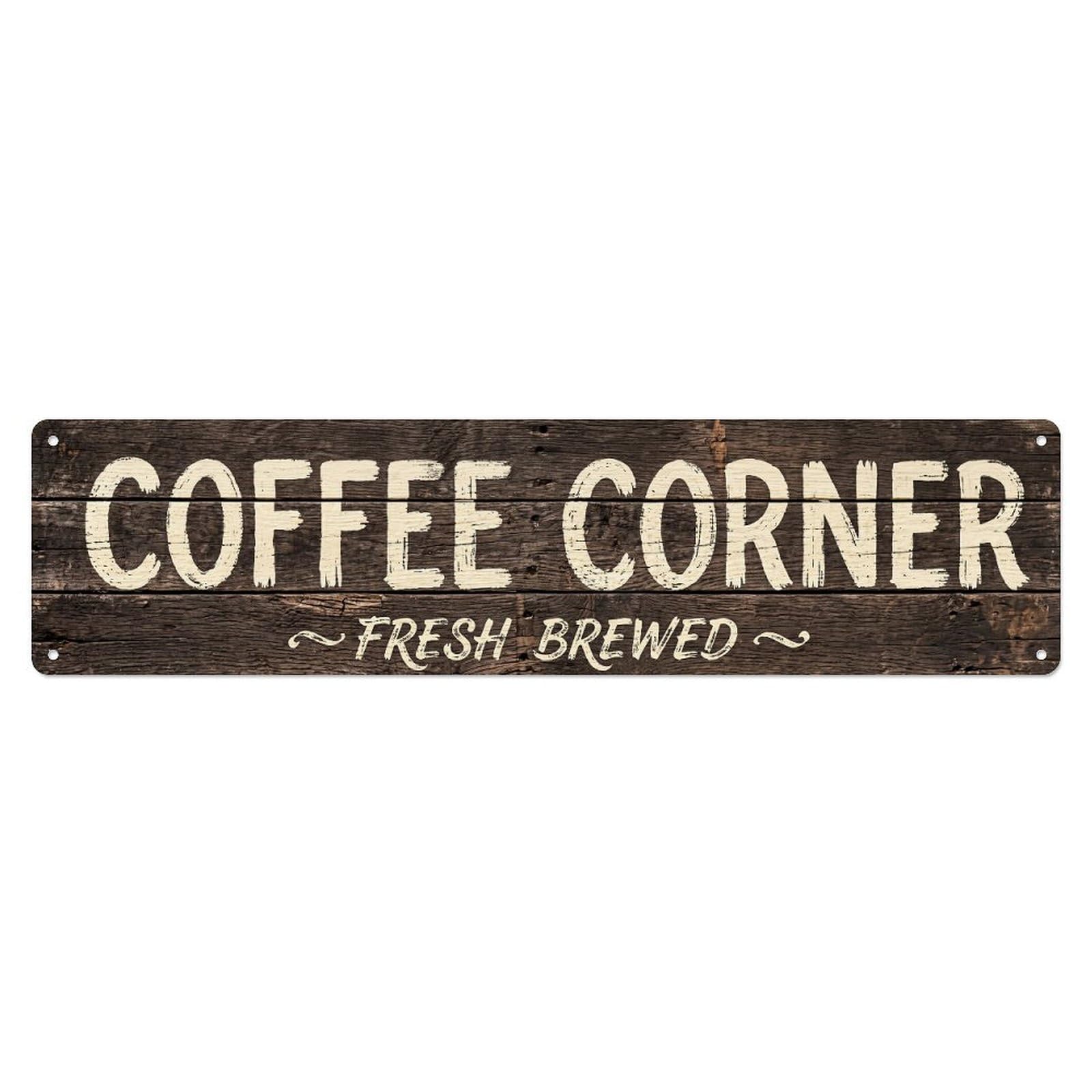 Coffee Corner Rustic Kitchen Metal Tin Sign