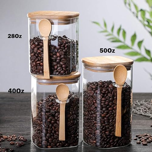 Vista 17 de Recipientes de vidrio para almacenamiento de alimentos con tapa de 17 onzas líquidas, frascos de vidrio con tapa hermética, tarro de almacenamiento