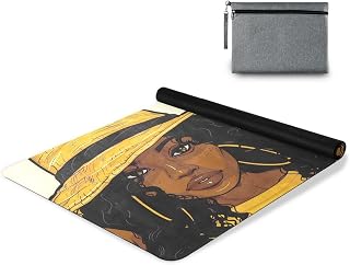 ALAZA A Young African American Woman Yellow Hat Yoga Mat Non Slip Fitness Exercise Mat, Workout Mat for Yoga, Pilates and Floor Exercises