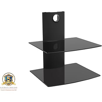 Sanus On Wall Single Column Shelving Av Component System With Two Shelves Black Amazon Co Uk Tv