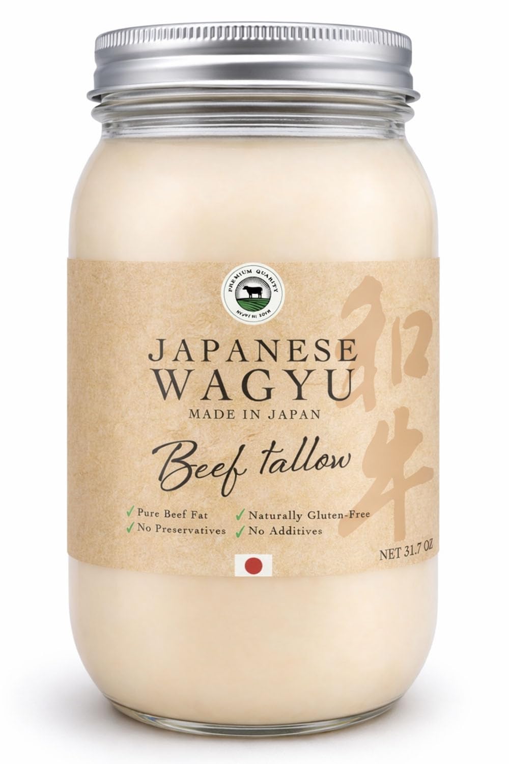 Japanese Wagyu Beef Tallow – 30.4oz (900g)| High Smoke Point Cooking Fat | Keto & Carnivore Friendly | Seed Oil Free | Perfect for Steak, Frying & Roasting