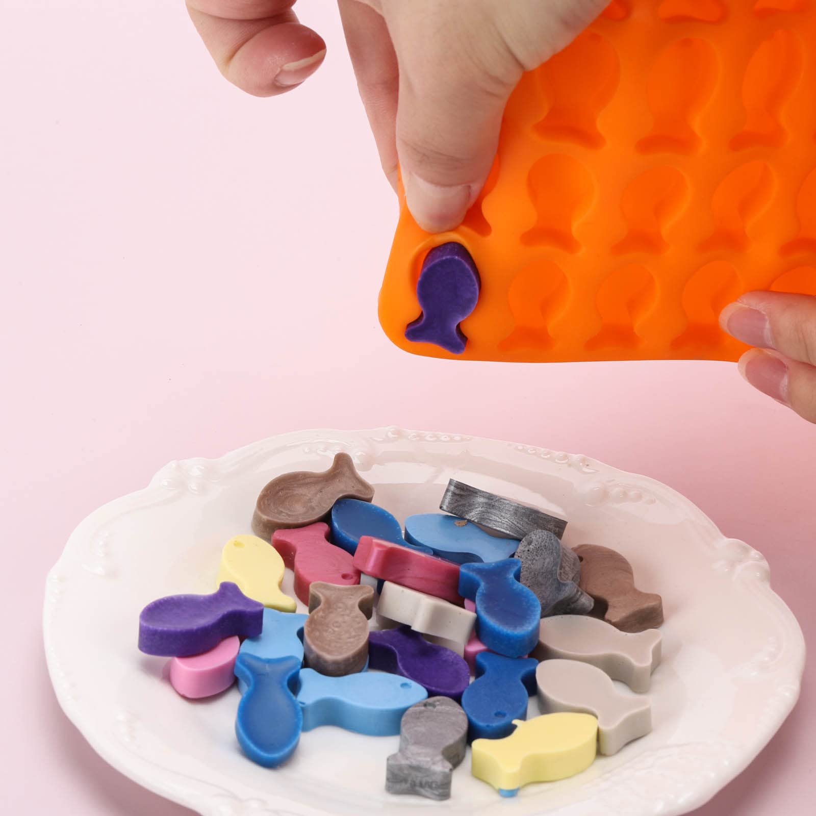 9-Cavity Round Shot Glass Silicone Mold - For Chocolate, Candy, Ice Cubes, BPA Free (Green) - View #2