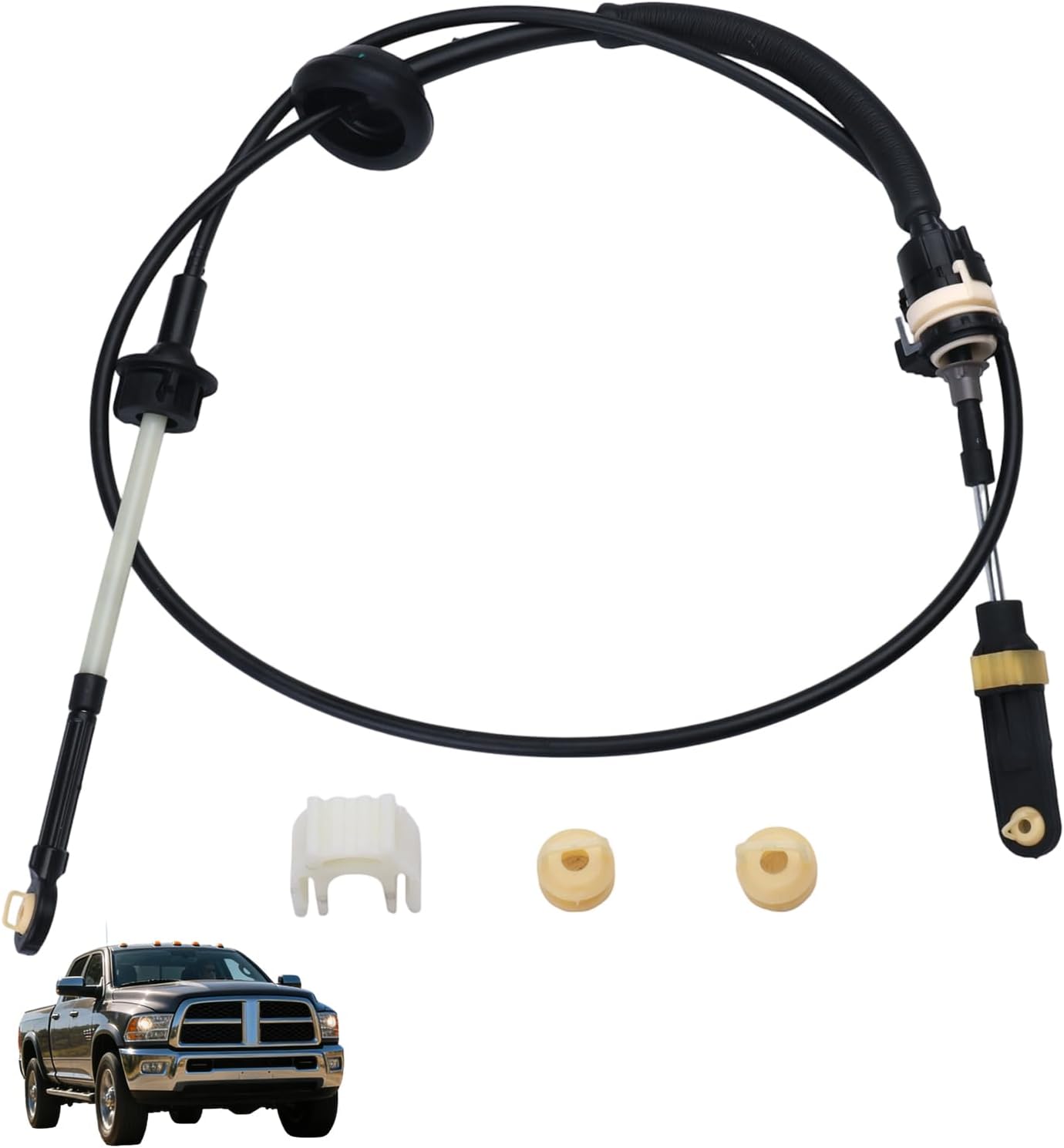 68261253AC Automatic Transmission Shift Cable w/Bushing Repair Kit For 2012-2018 Ram 2500, 2011-2023 3500, 2011-2015 4500, 2011-2015 5500, Replace# 68039341AE 68039341AB 68039341AC