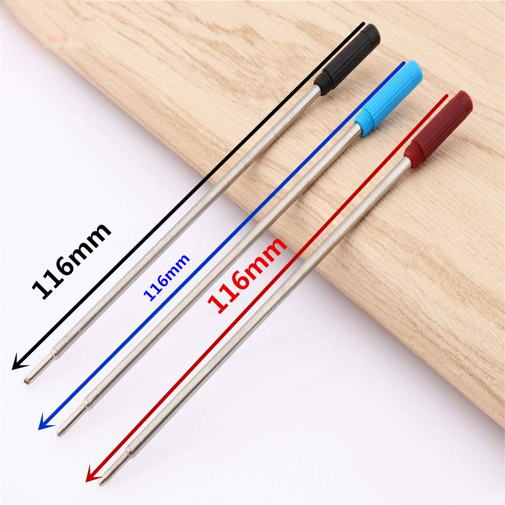 Ricarica per penna a sfera rossa blu e nera da 0,5 mm Scrtura liscia Ricarica per penna a sfera in metallo 5 pz/lotto Accessori per scrtura con penna di cancelleria