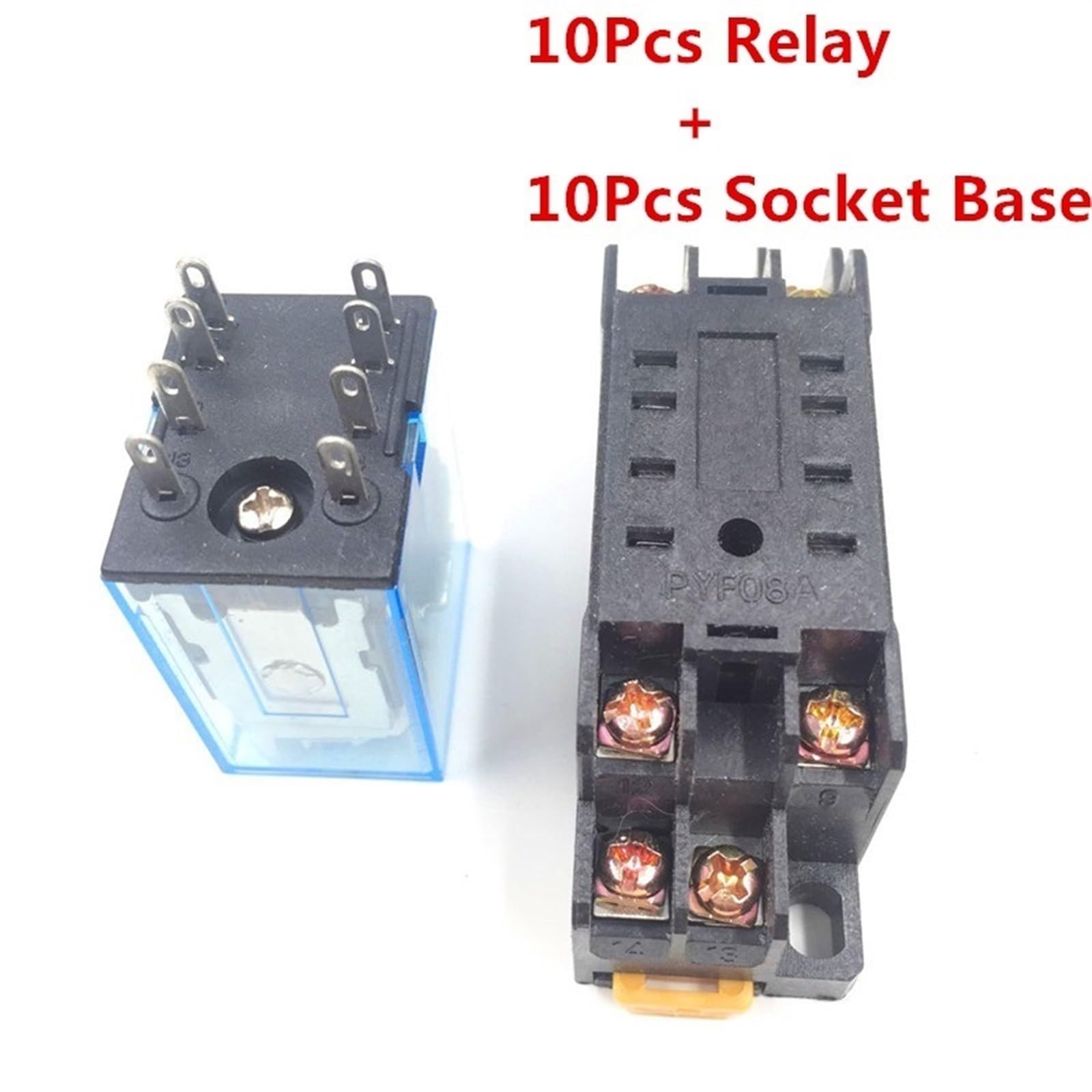 10 juegos MY2P HH52P MY2NJ bobina de relé General DPDT Micro Mini interruptor electromagnético con Base enchufe AC 110V 220V DC 12V 24V(AC 220V)