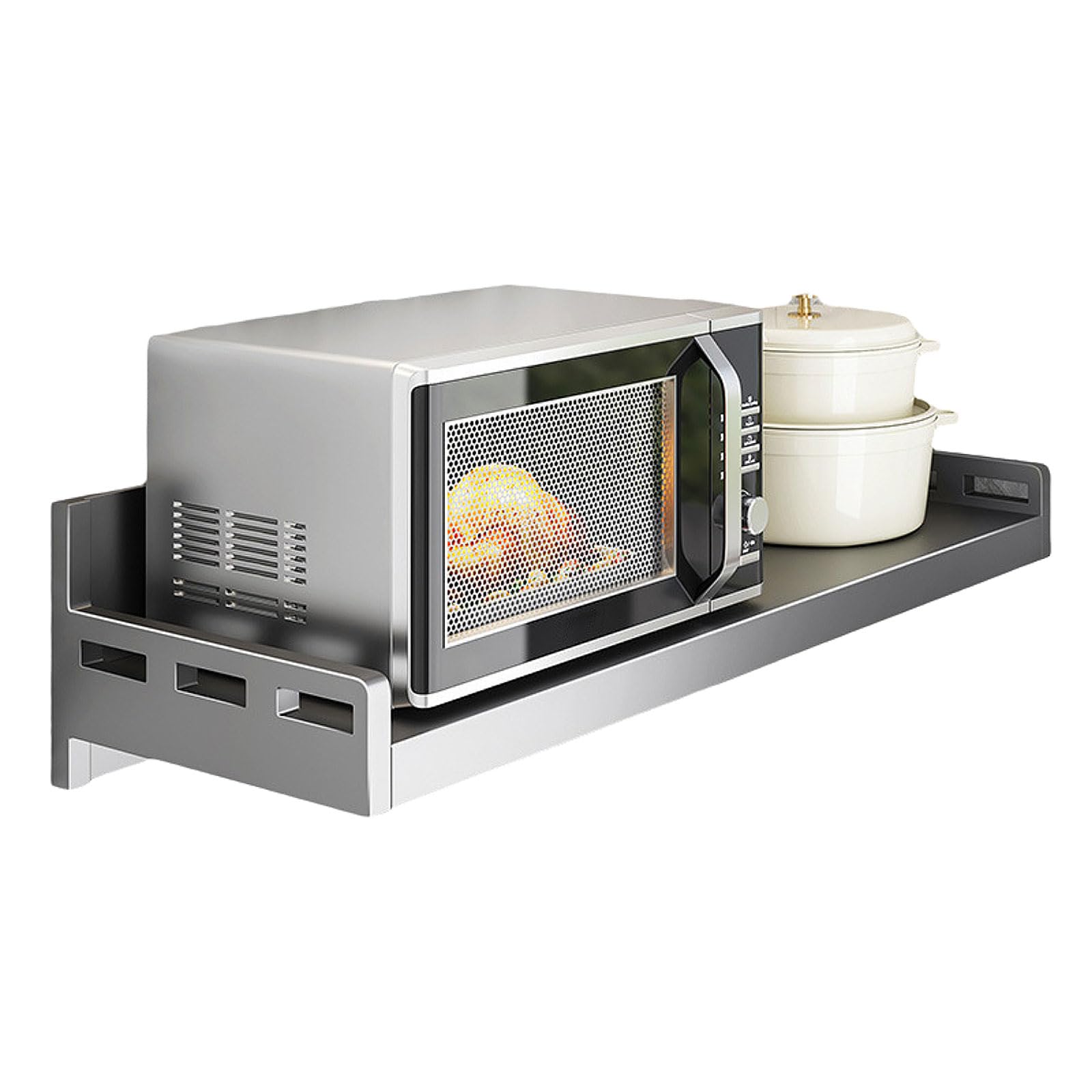 Estanteria Microondas Pared Soporte Microondas,Soporte de Pared para microondas,Estante de Almacenamiento Organizador de Cocina para el Hogar,para Horno,condimento,Utensilios de Cocina