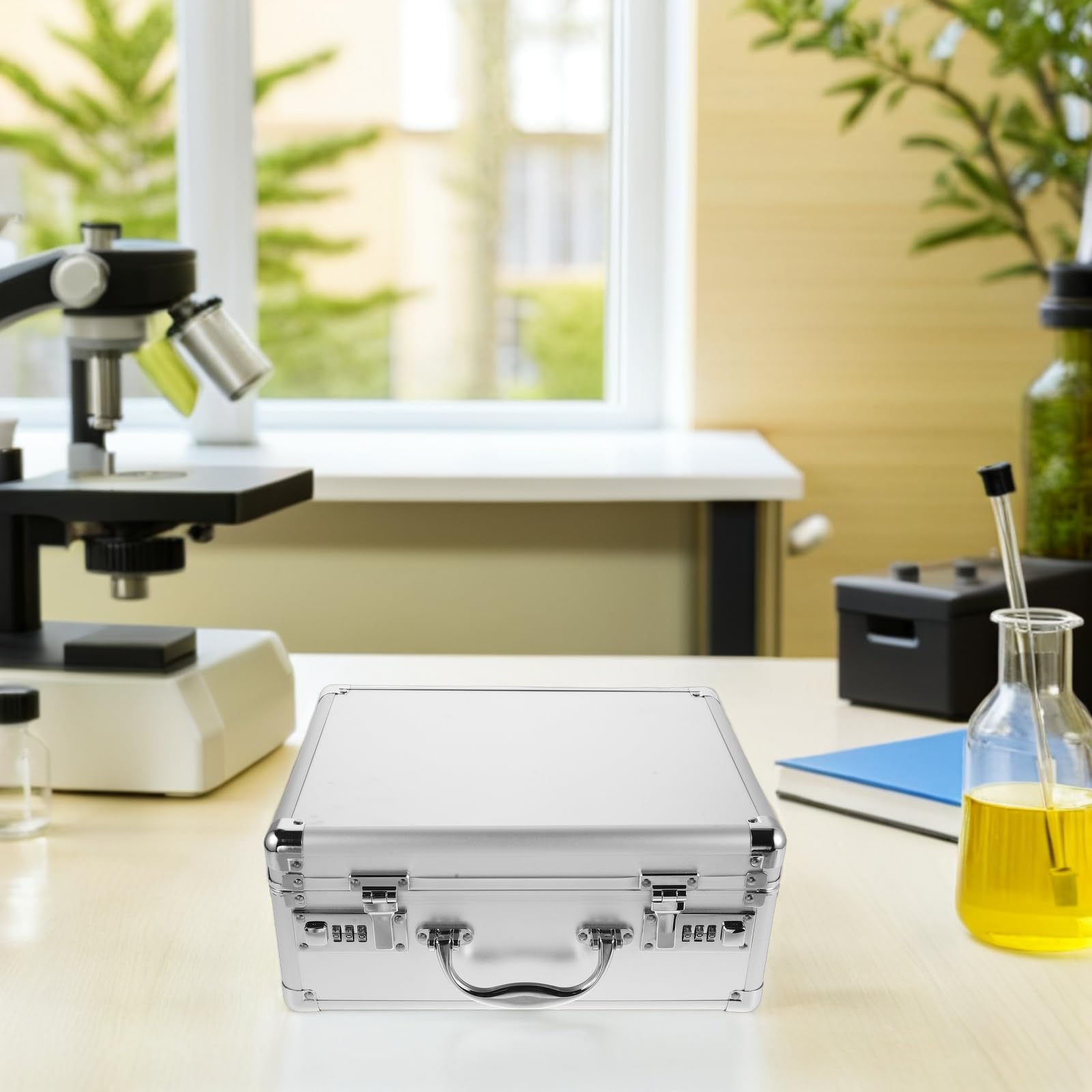Scatola di Medicinali Portatile con Serratura Combinata, Grande Capacità in Lega di Alluminio Leggera, Organizer Medico per Ufficio e Picnic in Famiglia