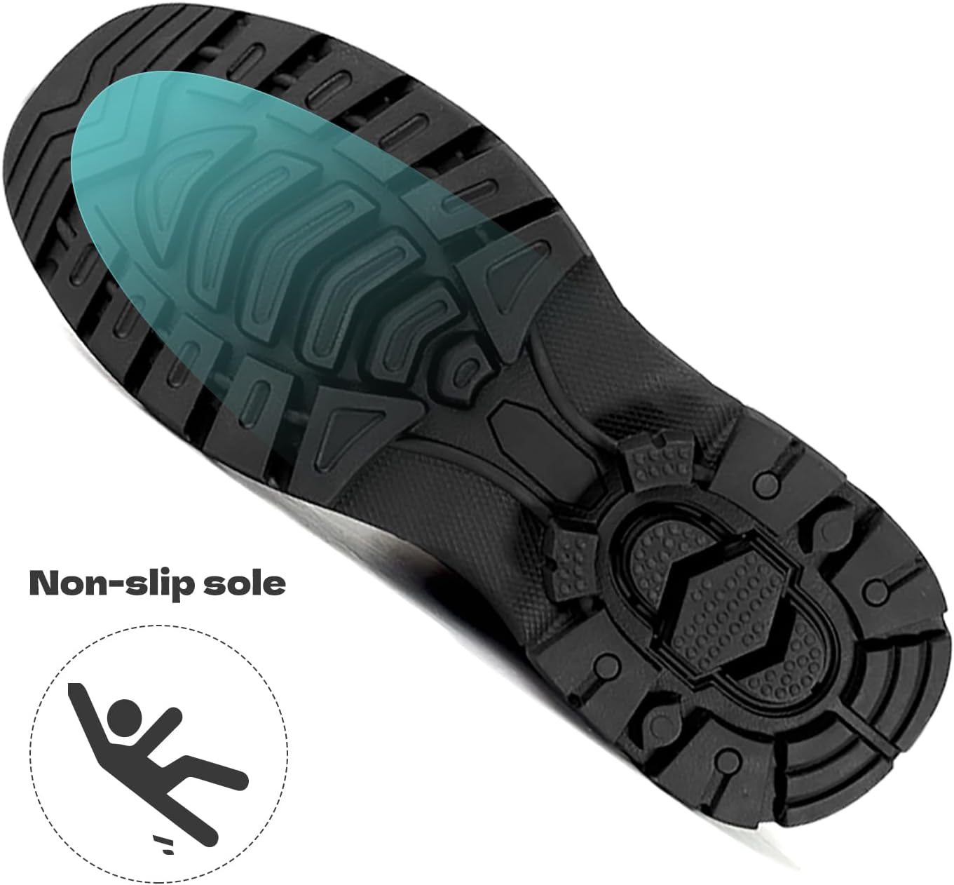 Jacata Waterproof Leather Soft/Steel Toe Work Boots For Men,Heavy Duty 6Inch Oil/Slip Resistant Rubber Outsole Comfortable Construction Industrial Safety Men’s Work Boots - Image 4