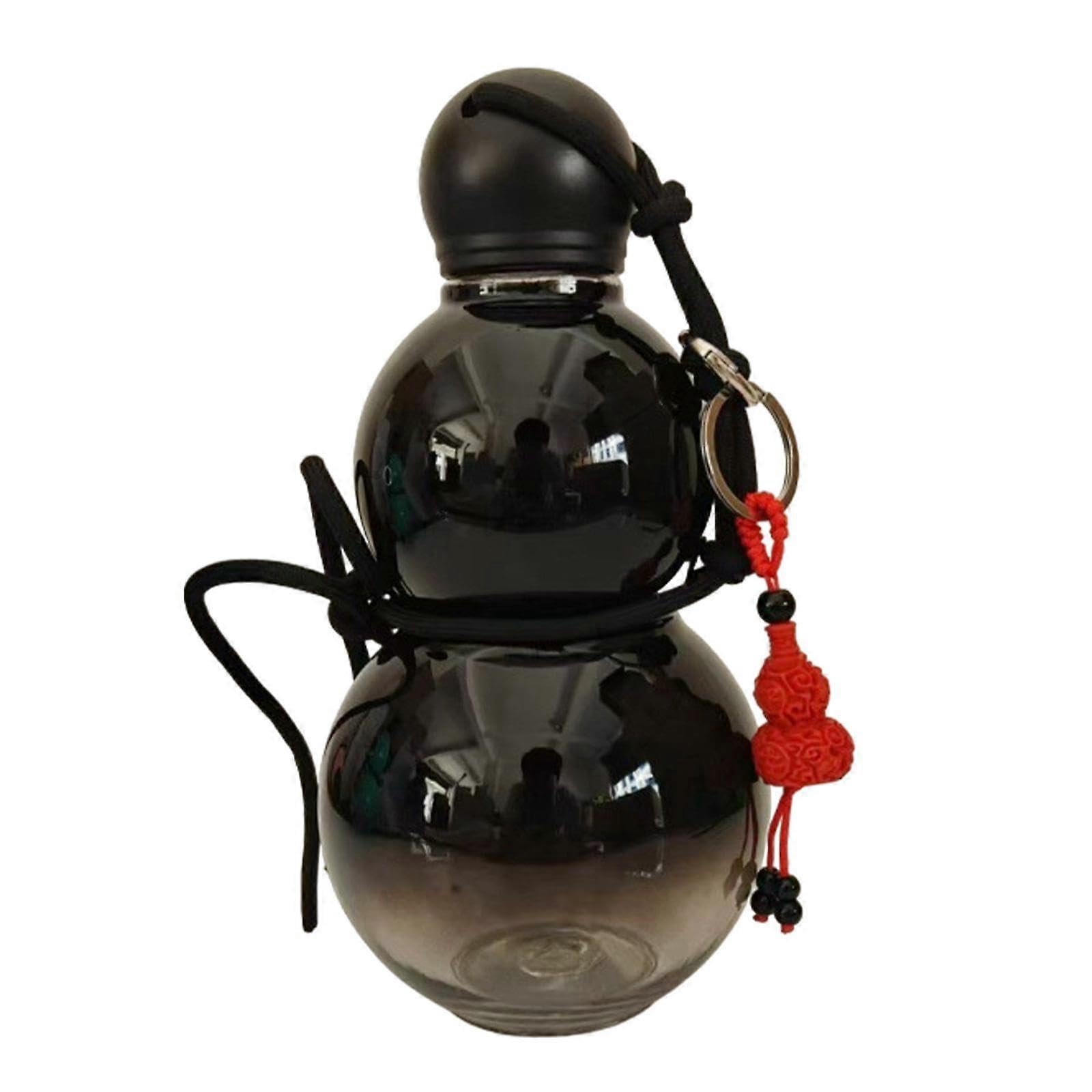 JOYHAPPST Sports Water Bottle Gourd Chinese Travel Water Bottle for Gym Camping Hiking Black
