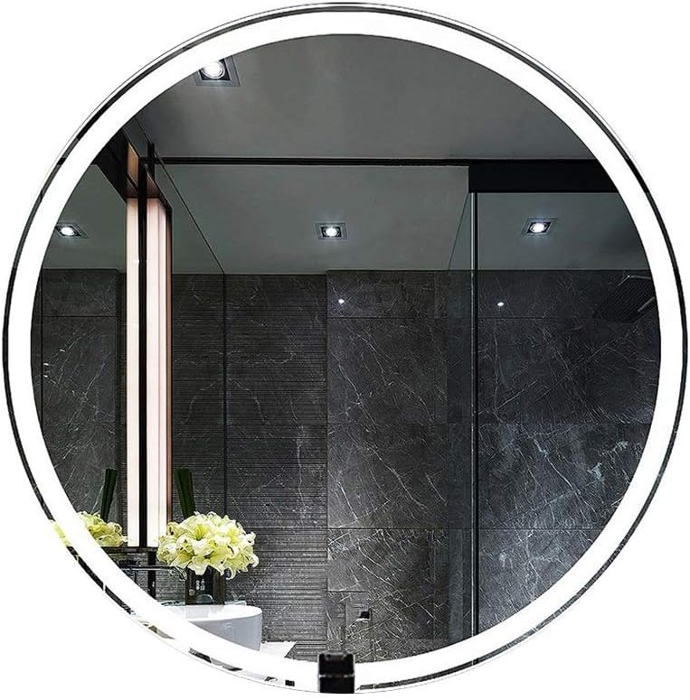 Makeup Mirror Decorative Hanging Wall Mirror for Bathroom Wall Mounted Makeup Mirror Touch Screen for Grils Women Men Cosmetic (Color : Warm Lights Size : 60CMx60CM) (White Lights 60CMx60CM)