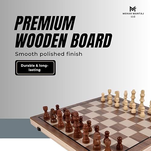 Miniatura 3 de Juego de mesa de ajedrez y damas juego de estrategia clásico para niños y adultos, portátil y fácil de jugar