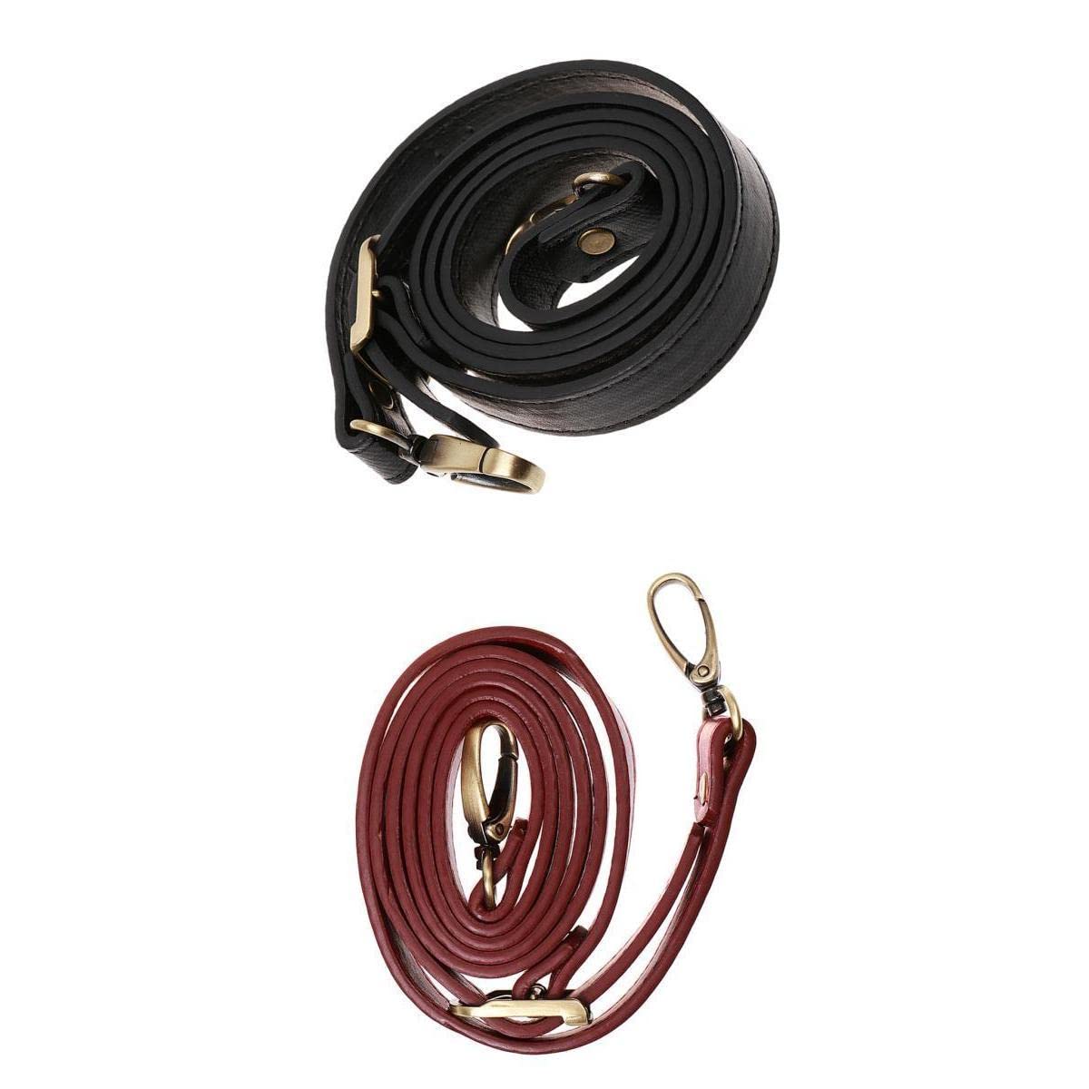 NIVAA Bag Strap Crossbody Replacement Shoulder Bag Handle Black+Wine Red-image-6