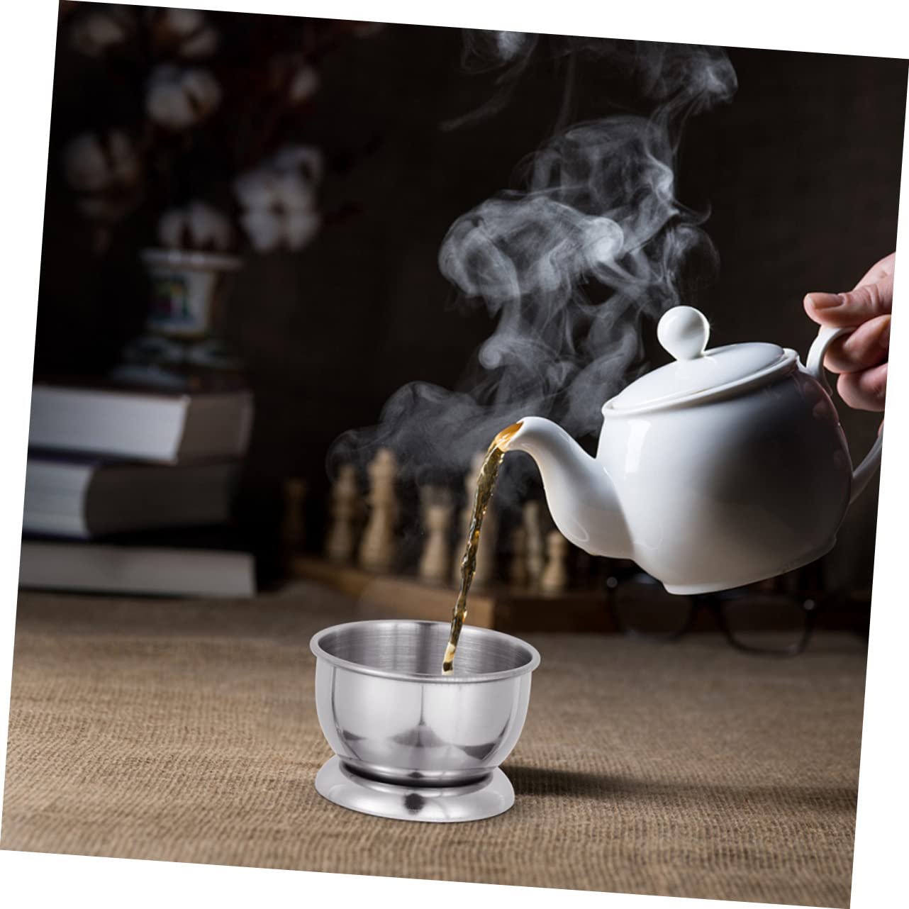 Zerodeko 5 Sätze Kleine Teetassen Becher Tassen Faltbar Reisebecher Aus Stahl Rostfreier Trinkbecher Haushalts Teetasse Teegeschirr Metall Teetasse 2 Stücke * 5