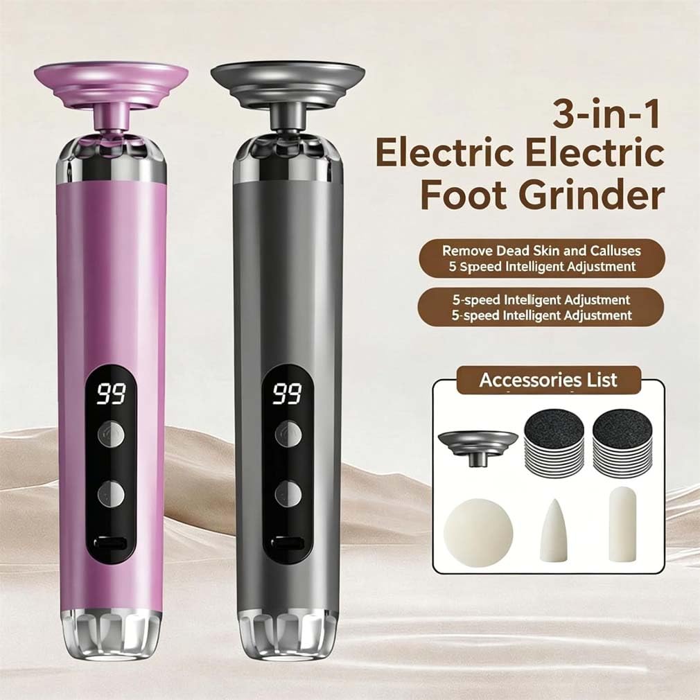 Multifunción Electric Foot Grinder con 5 velocidades, removedor de callos eléctrico, recargable, recargable, juego de pedicura para el cuidado de los pies eléctrico para muertos, piel dura y agrietada