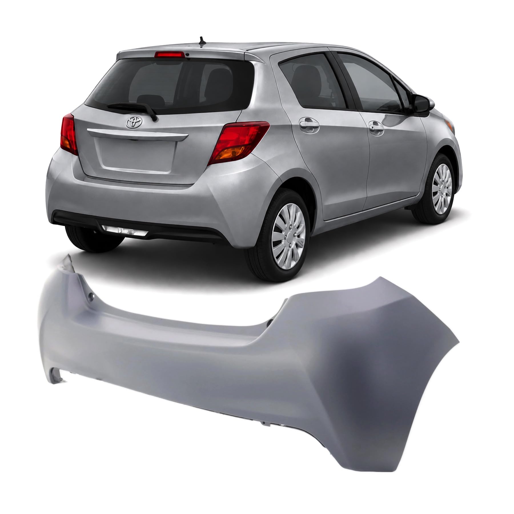 FitParts Compatible with Toyota Yaris 2015–2017 Rear Bumper Cover