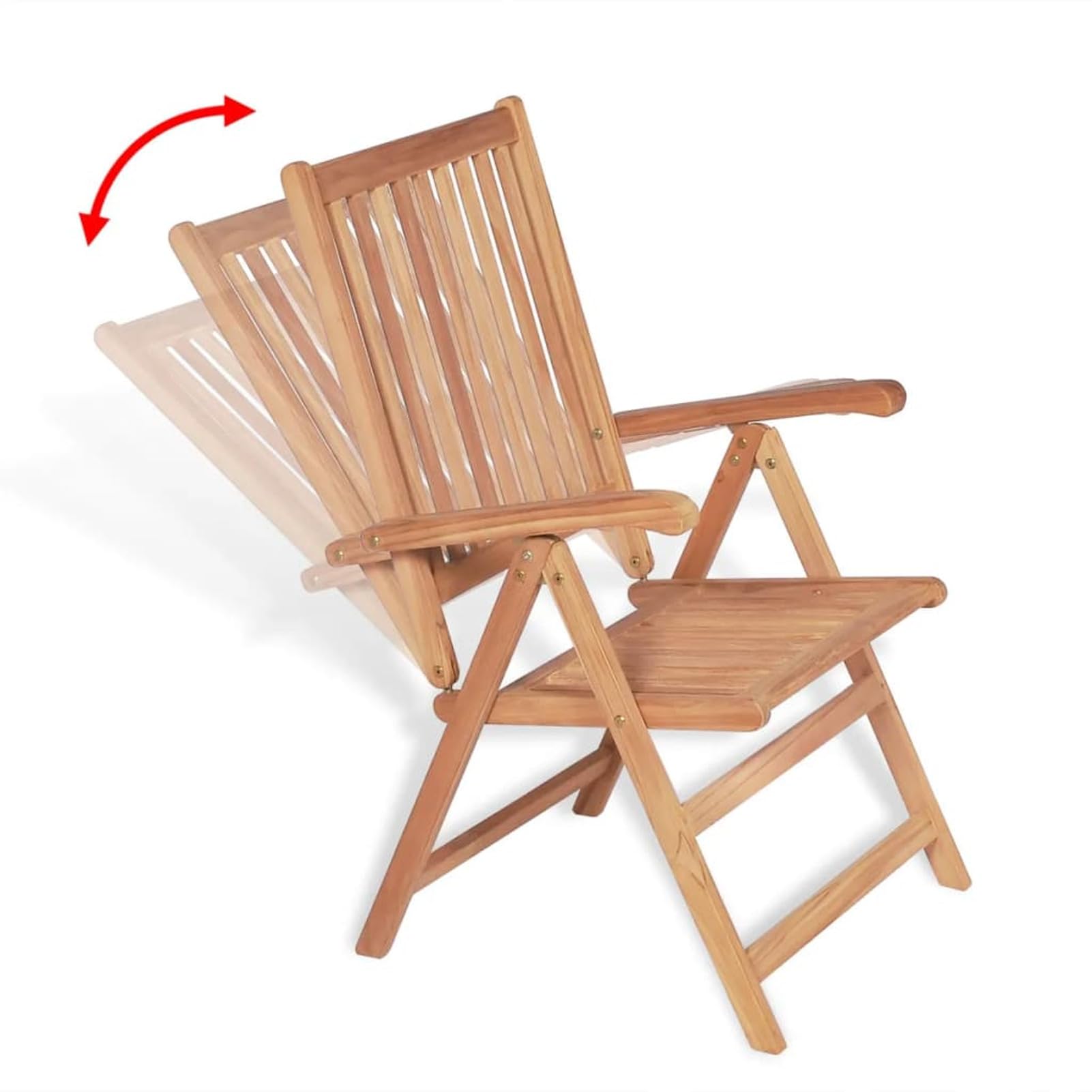 Homgoday Sedie Reclinabili da Giardino 2 pz in Legno Massello di Teak, Sedie da Esterno, Sedie da Pranzo per Giardino, Arredo Seggiole Giardino Arredi da Esterni Patio Terrazzo Arredamento