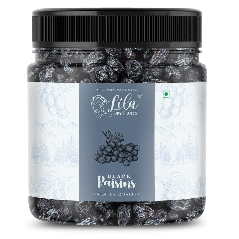 LILA DRY FRUITS Black Raisins 500x2 GMS | Premium Afghani Black Raisin | Kali Kishmish | Delicious & Healthy Snack | High in Antioxidants | Munakka Dry Fruit Perfect for Gifting (B0BC655DRS) Amazon Price History, Amazon Price Tracker