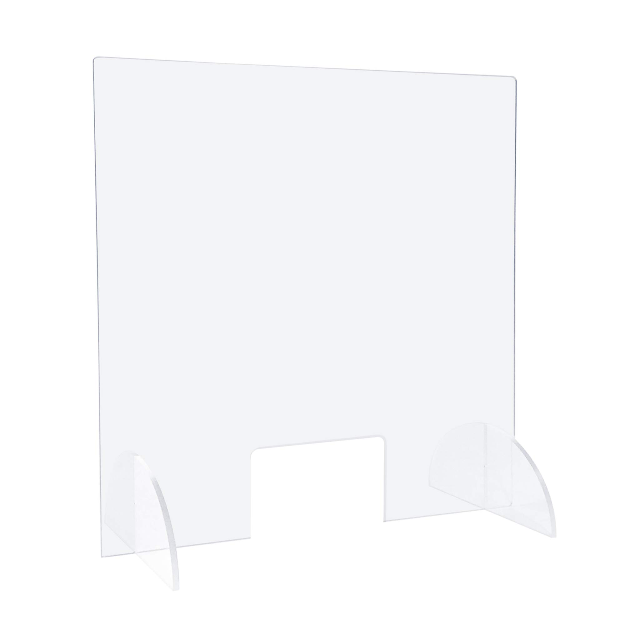 Spuckschutz (65 x 90 cm) als Schutzwand und Schutzscheibe aus PLEXIGLAS® mit Durchreiche