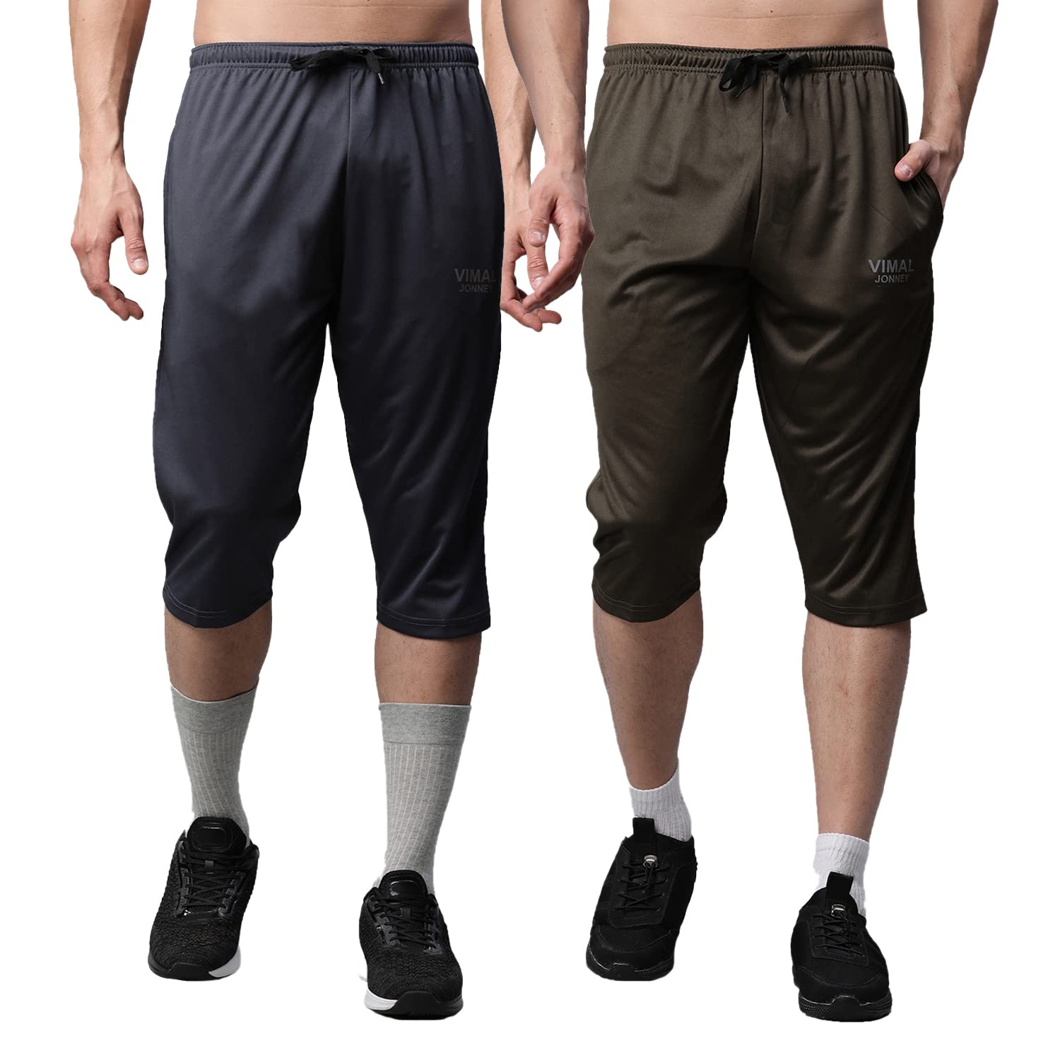 mack jonney Dryfit Lycra Solid 3/4th Capri for Men (Pack of 2)-Dryfit_D13_BLU_OLV_02-P-picture-36