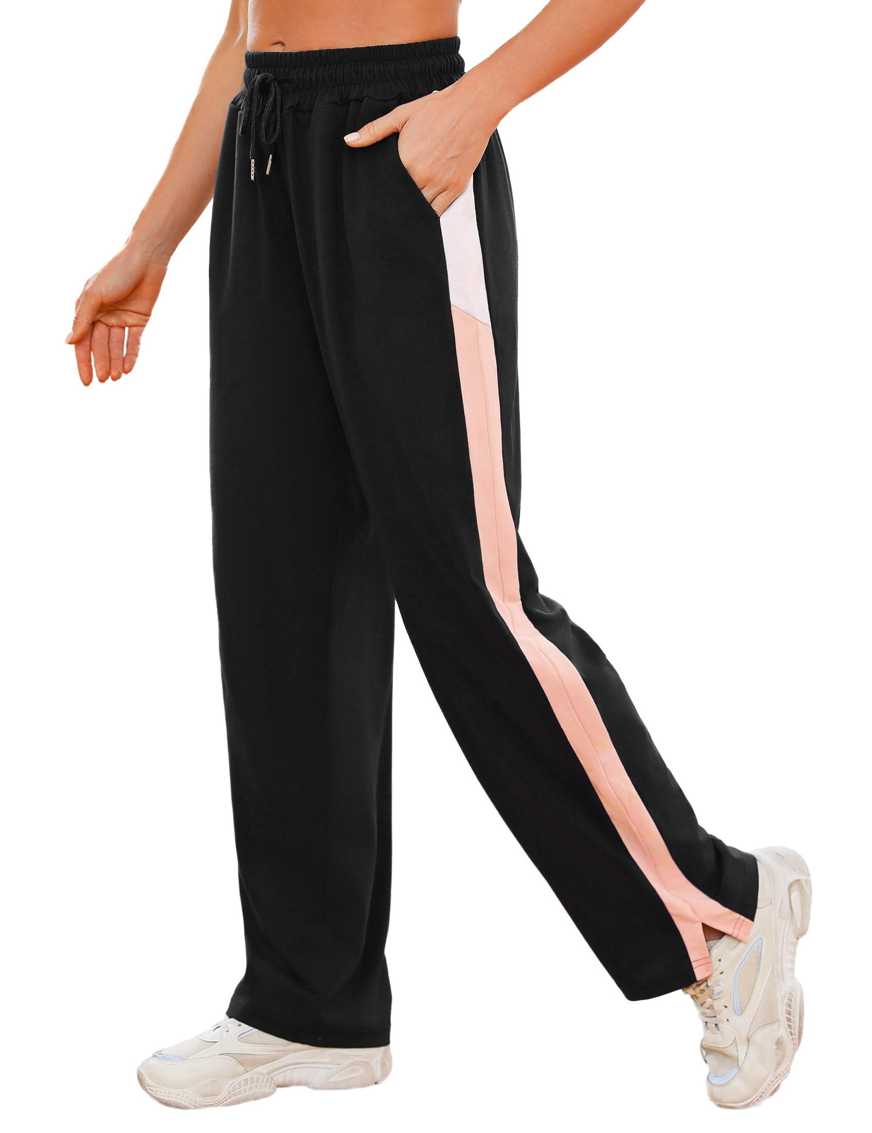 CrewhpoWomen's Joggers Straight Leg Sweatpants Tracksuit Bottoms Lounge Pants Sports Trousers with Pockets