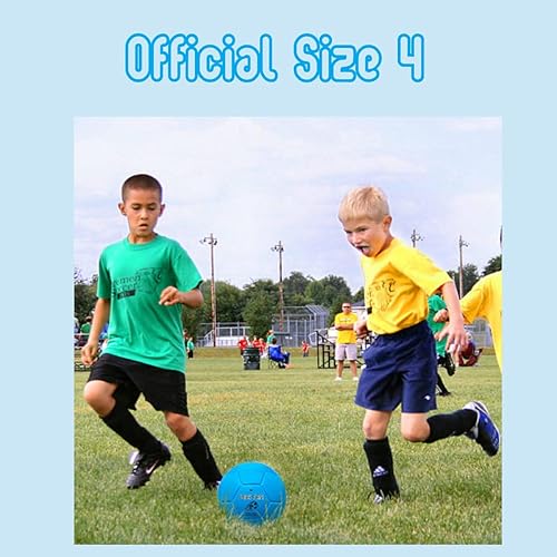 Miniatura 3 de Balón de fútbol  espuma de impacto suave (esponja)  azul, tamaño oficial 4 (7.9 in), material no tóxico, no necesita bomba de aire