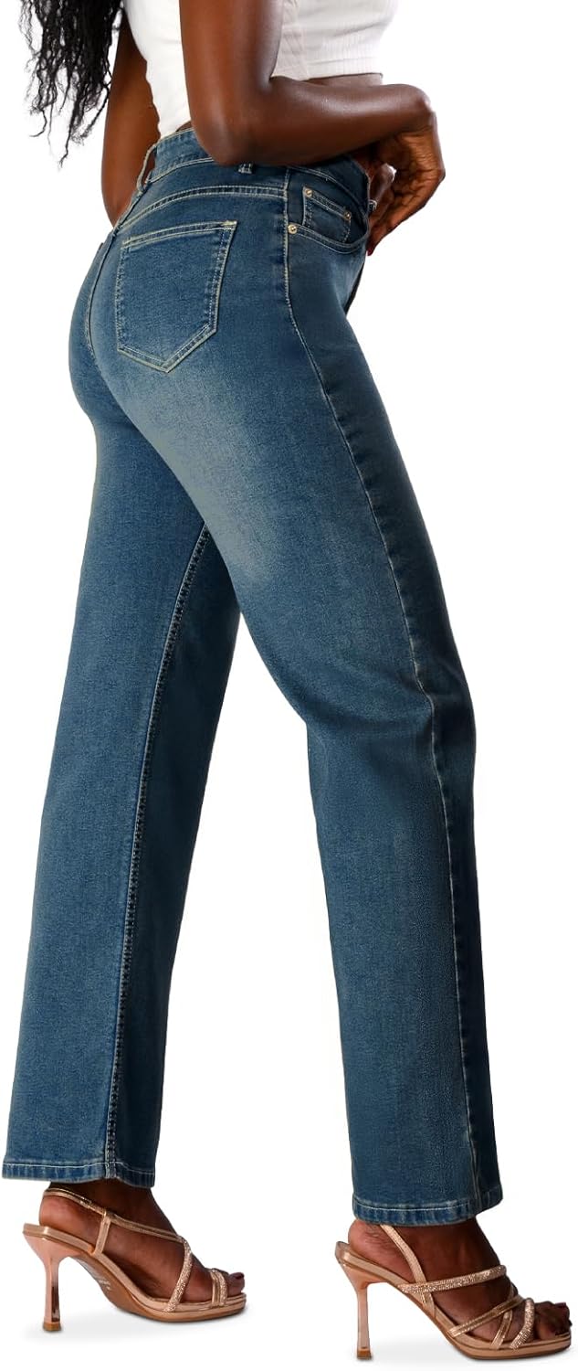 Flattering High-Waist Jeans for Women –Stretchy Premium Denim, Slimming Straight & Wide-Leg Fit, Petite to Plus Sizes - Image 4