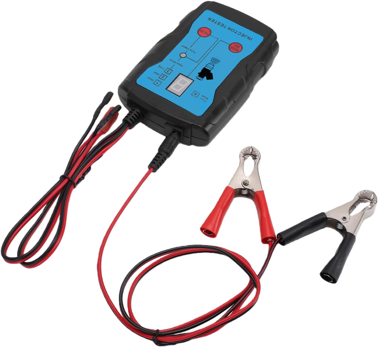 banapoy Automotive Fuel Injector Tester Cleaning Tool Kit Comprehensive Dual Channel 8 Pulse Modes for Car Engine Maintenance ABS Blue