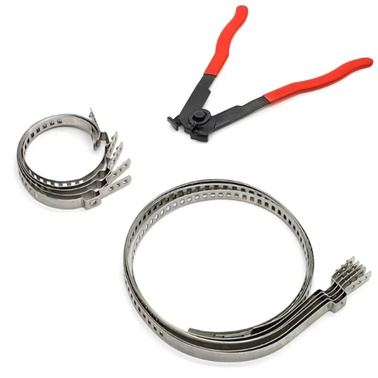 CV Boot Installation Tool Universal Adjustable 32-41mm 70-127mm Axle CV Joint Boot Clamp Kit Stainless Steel Driveshaft Crimp Clip(10Pcs and Tool)