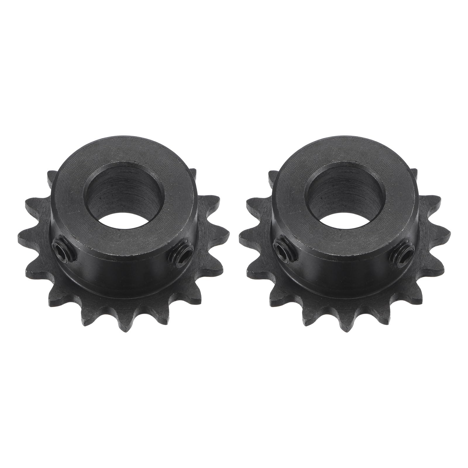 uxcell #25 Chain Roller Sprocket, 12mm Bore 1/4" Pitch 16 Tooth Single Strand Chain Sprocket, C45 Carbon Steel 25 Roller Chain Sprocket with Set