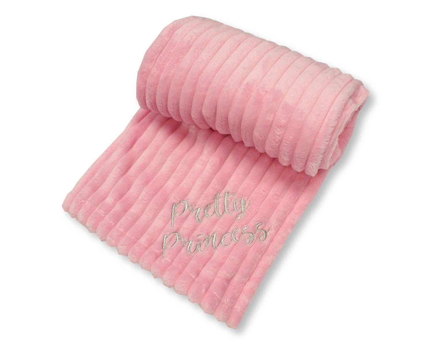 Baby Girls Coral Fleece Stripe Wrap Blanket - Pretty Princess, Pink - Image 3