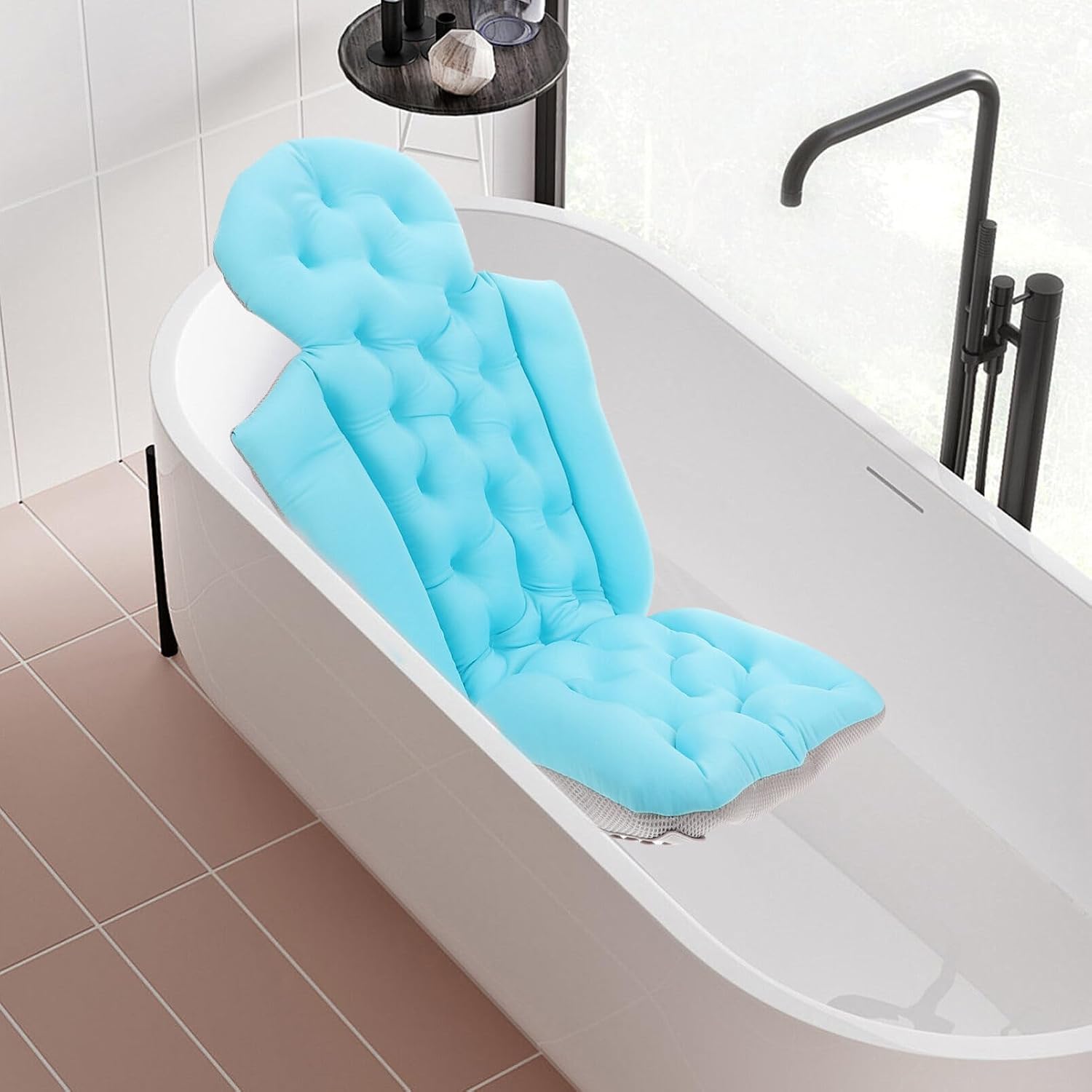 Baluue Bathtub Cushion for Adults Non- Bath Pillow Back Support and Headrest Comfortable Bath Mat for Relaxation Versatile Use Bathtub Shower Quick Drying and Easy to Clean