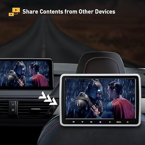 Miniatura 6 de XTRONS Reproductores de DVD para automóvil duales de 10.1 pulgadas, pantalla TFT de grado A, reproductor de CD portátil para reposacabezas de