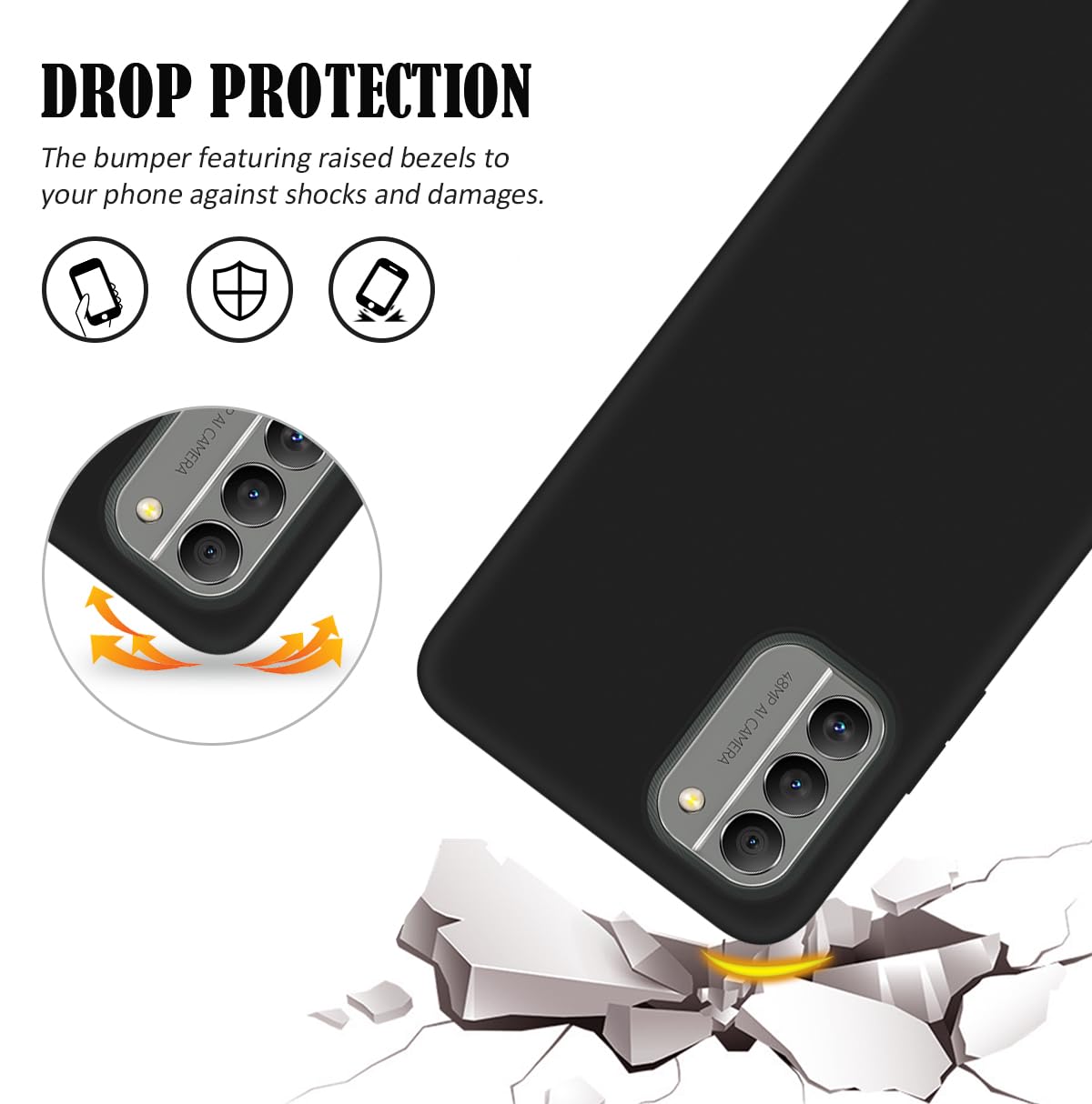 Cristal Templado 9H Nokia Funda Transparente Antigolpes + Cristal Templado Para Nokia G42 5G - Silicona Delgada, Protección 9H Funda Nokia G42 5G