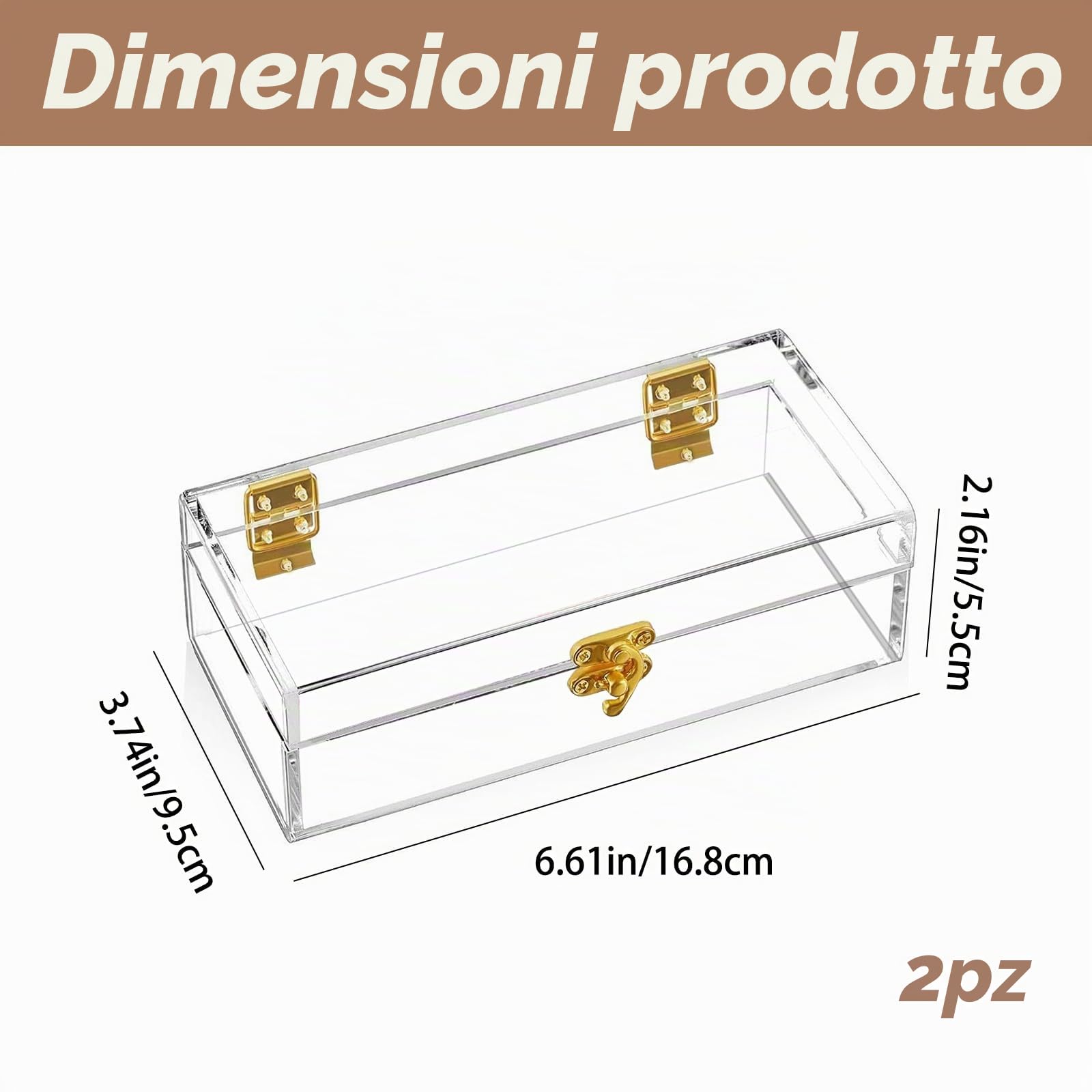 2 pezzi Cassetta Porta Contanti in Acrilico Trasparente Scatola | Riporre Contanti Vassoio Monoriga per Valuta Organizzatore di Denaro Trasparente per Gioielli e Banconote (16,8*9,5*5,5 cm)