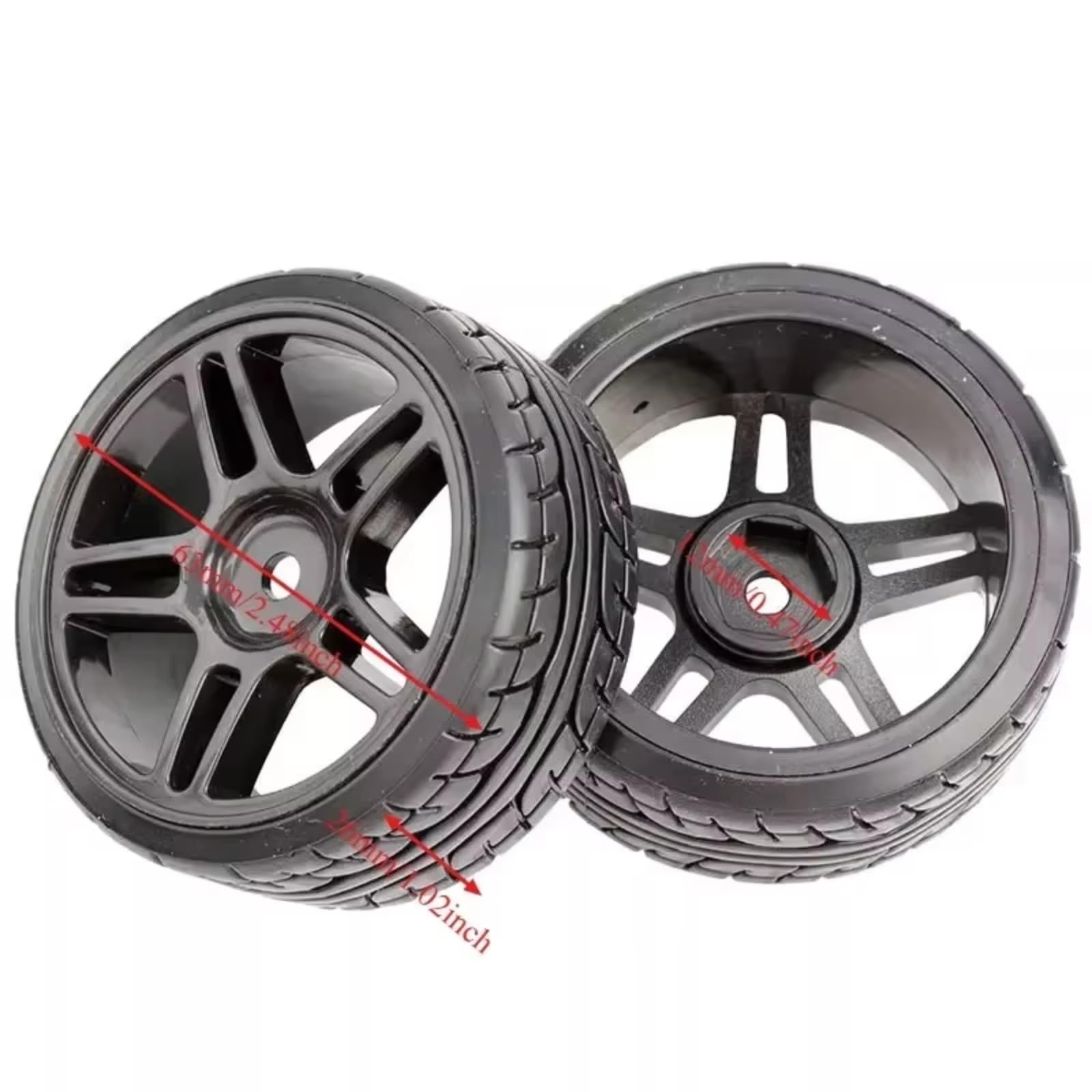 Parti Aggiornamento Pneumatici Per MJX Per Hyper GO 14303 14302 14301 1/10 | Parti aggiornamento auto RC con plastica leggera pneumatici Per rally e coprimozzi CNC curve stabili(Black,D)