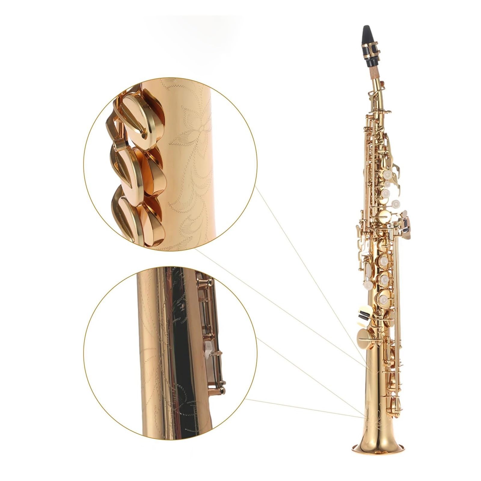 Sassofono Saxophone Dritto Professionale In Ottone Sib Si Strumento A Fiato Sassofono