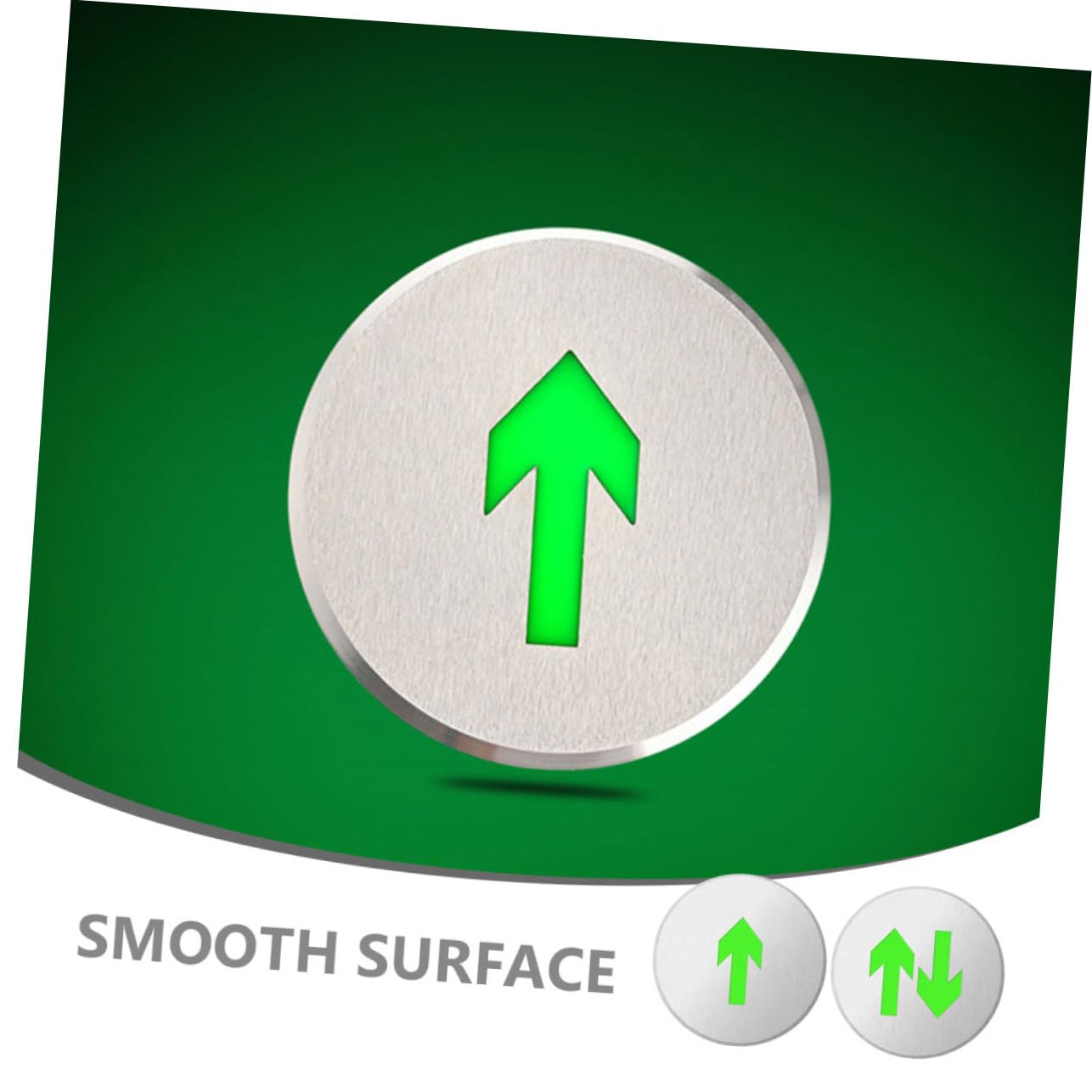 LALAFINA 2pcs Metal Arrow Exit Signs Stainless Steel Safety Sign Glowing Arrow Floor Night Visibility One-way