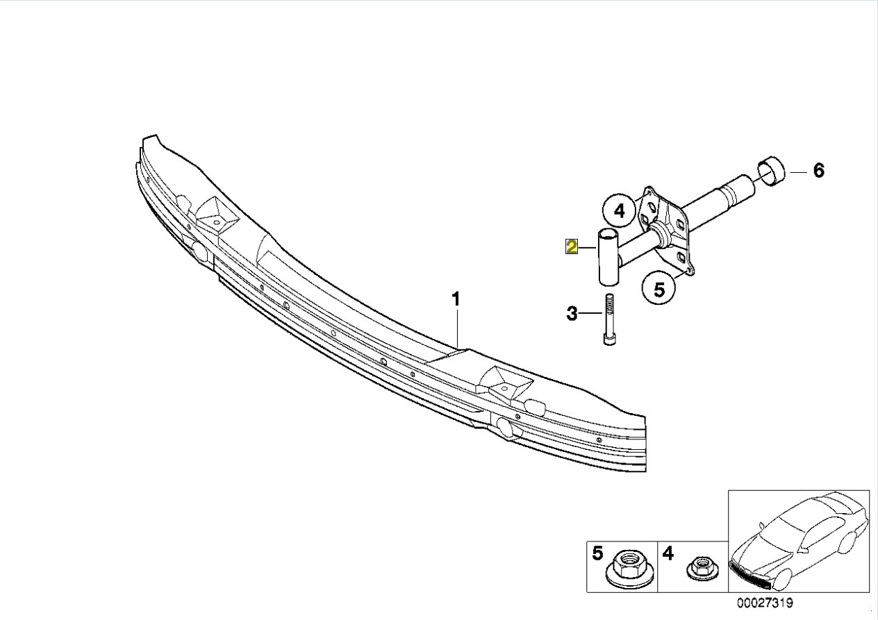 BMW E39 Front Left Bumper Bracket Mount Damper 8159359 : Amazon.de 