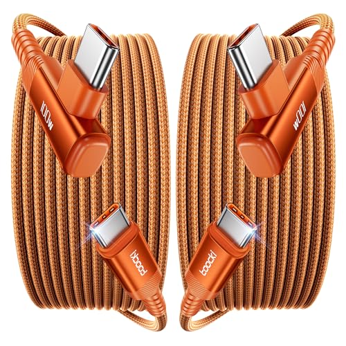 toocki Cable USB C Charge Rapide [1M,Lot de 2] 100W Câble Type C Coudé 90 Degrés, Nylon Tressé Compatible avec iPhone 17 16 15 Pro Plus Max Air, MacBook...