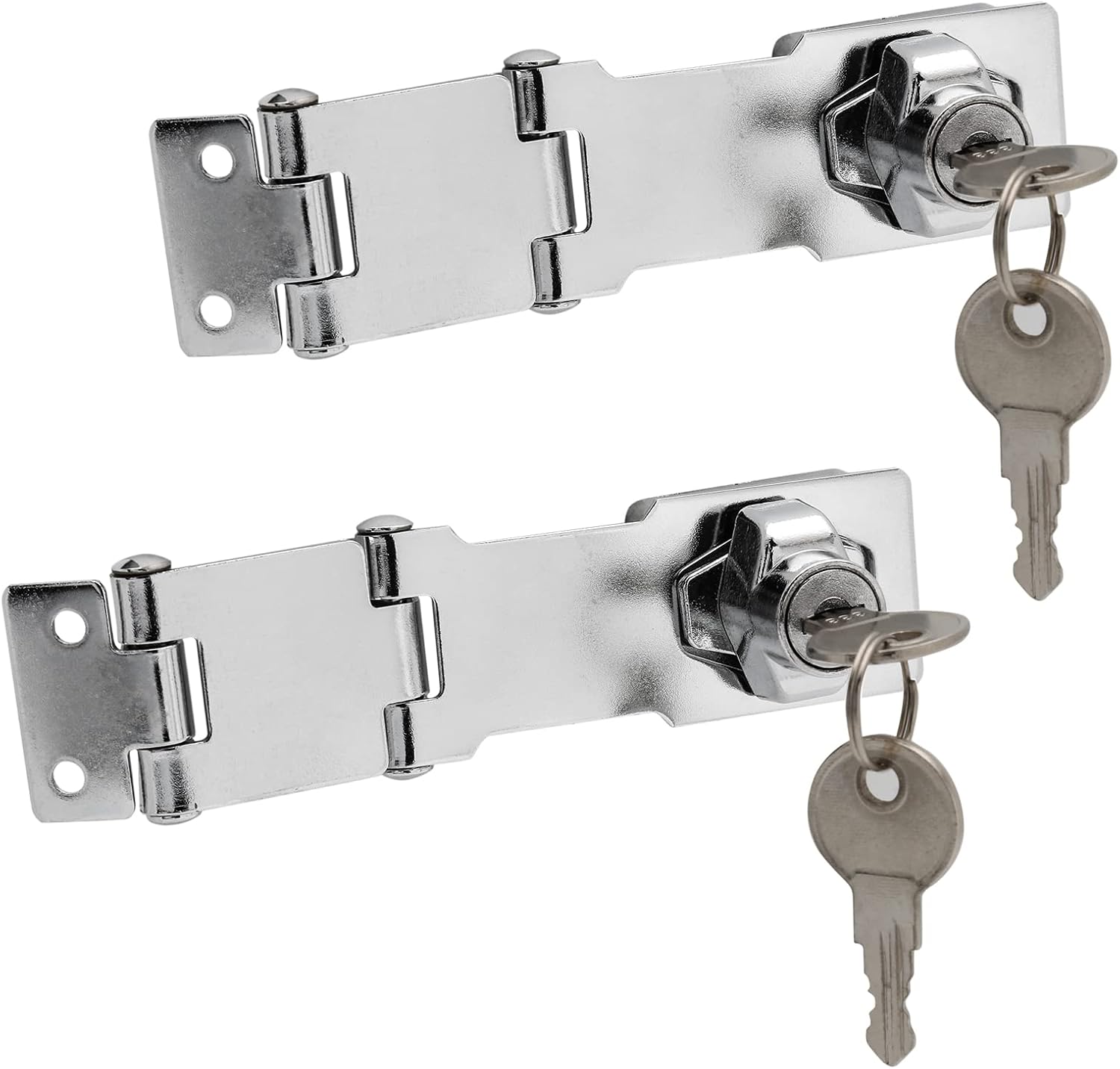 Augiimor 2PCS 3.14 Inch Three Fold Keyed Hasp Locks,Keyed Alike Twist