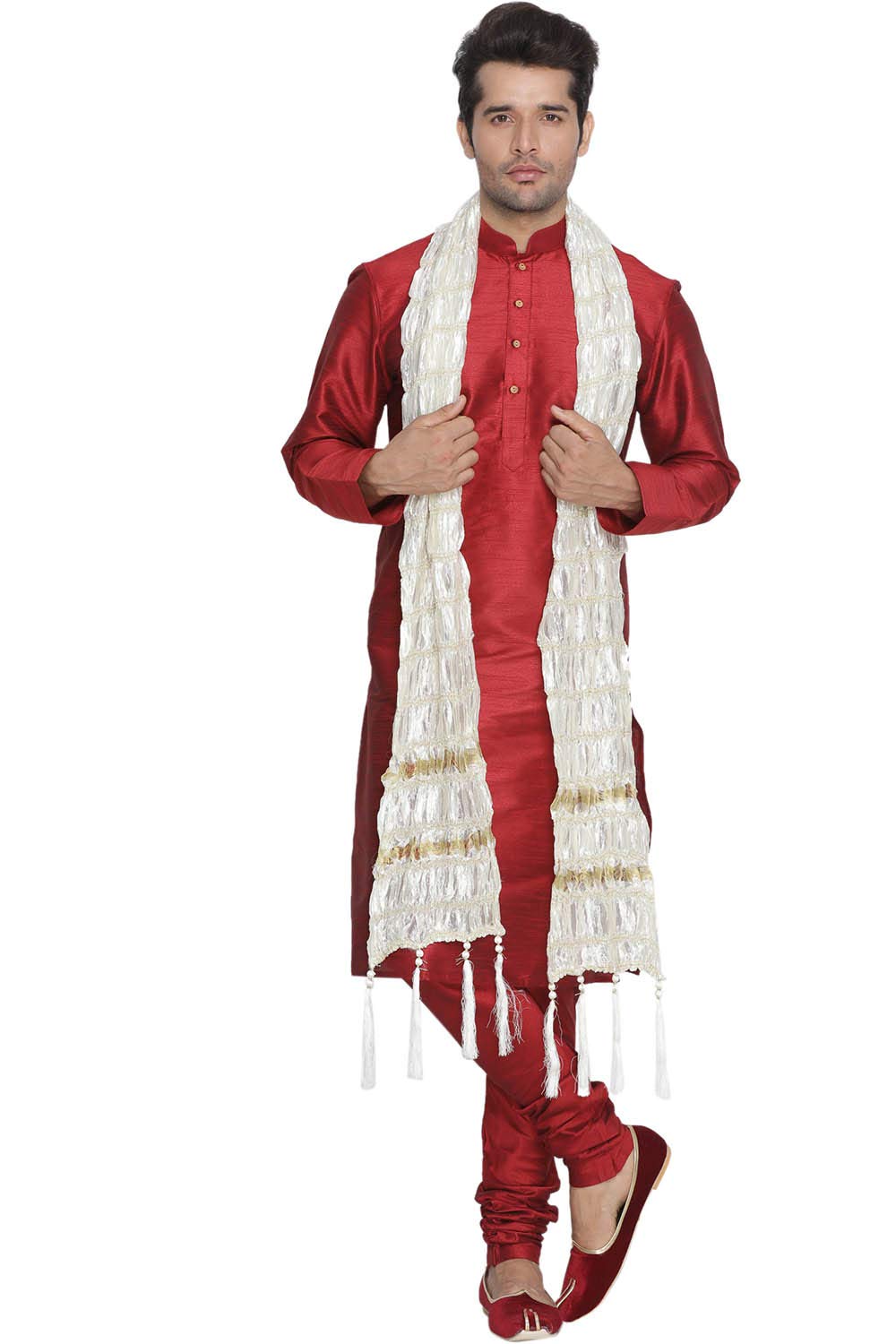 vastramay Men White Viscose Only Dupatta (VASMD5WH_36)-picture-25