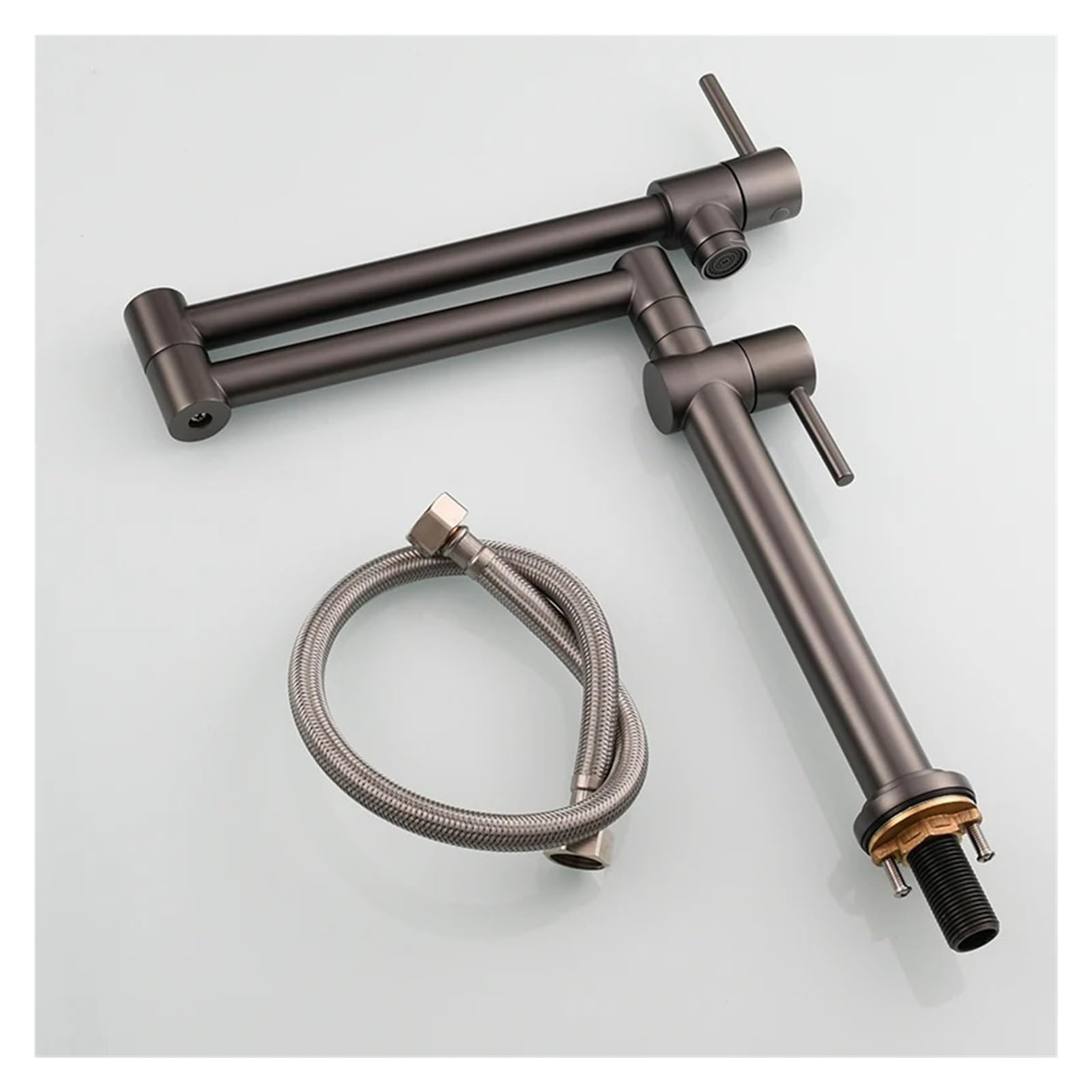 Rubinetto for lavello da cucina a parete, pieghevole ed estensibile, in ottone, con due maniglie, solo for acqua fredda Funzionamento flessibile