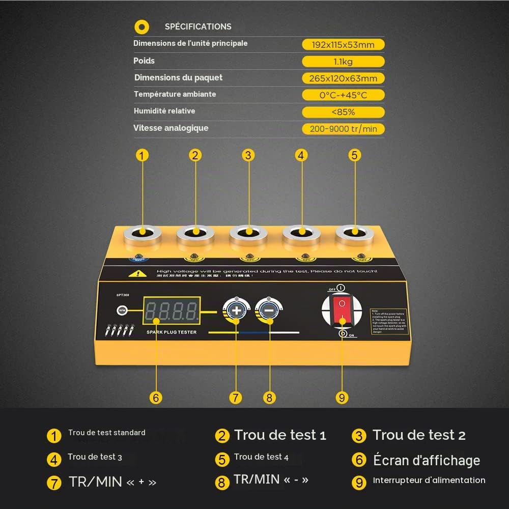 SPT360 testeur de bougie d'allumage automobile bougie d'allumage de voiture et outils d'allumage Scanner de Diagnostic détecteur de véhicule pour véhicules 12 V