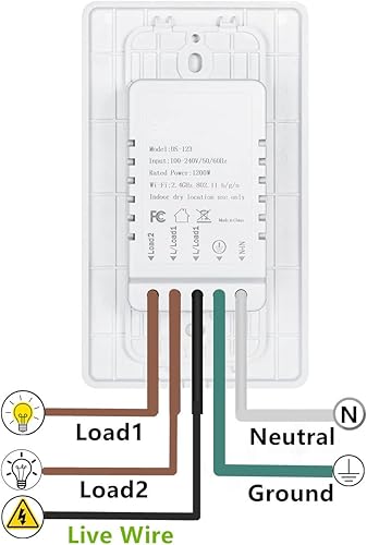 Vista 7 de Nexete Smart Wi-Fi interruptor de pared compatible con Alexa Google Assistant e IFTTT, control remoto, función de sincronización no requiere puerto.