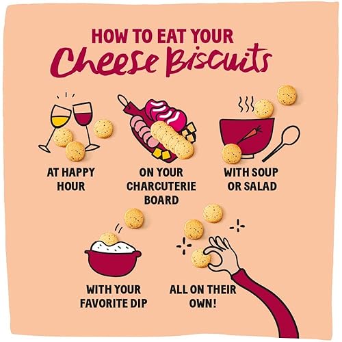 Miniatura 5 de Michel et Augustin Galletas de queso, galletas de queso parmesano con semillas de mostaza, aperitivos gourmet crujientes, aperitivos salados