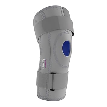TYNOR Knee Support Hinged (Neoprene), for Joint Stability & Pain Relief | for Sports, Gym Supports Injury Recovery | Durable & Comfortable, For Men & Women | 1 Unit (Grey, Medium) - image, photos
