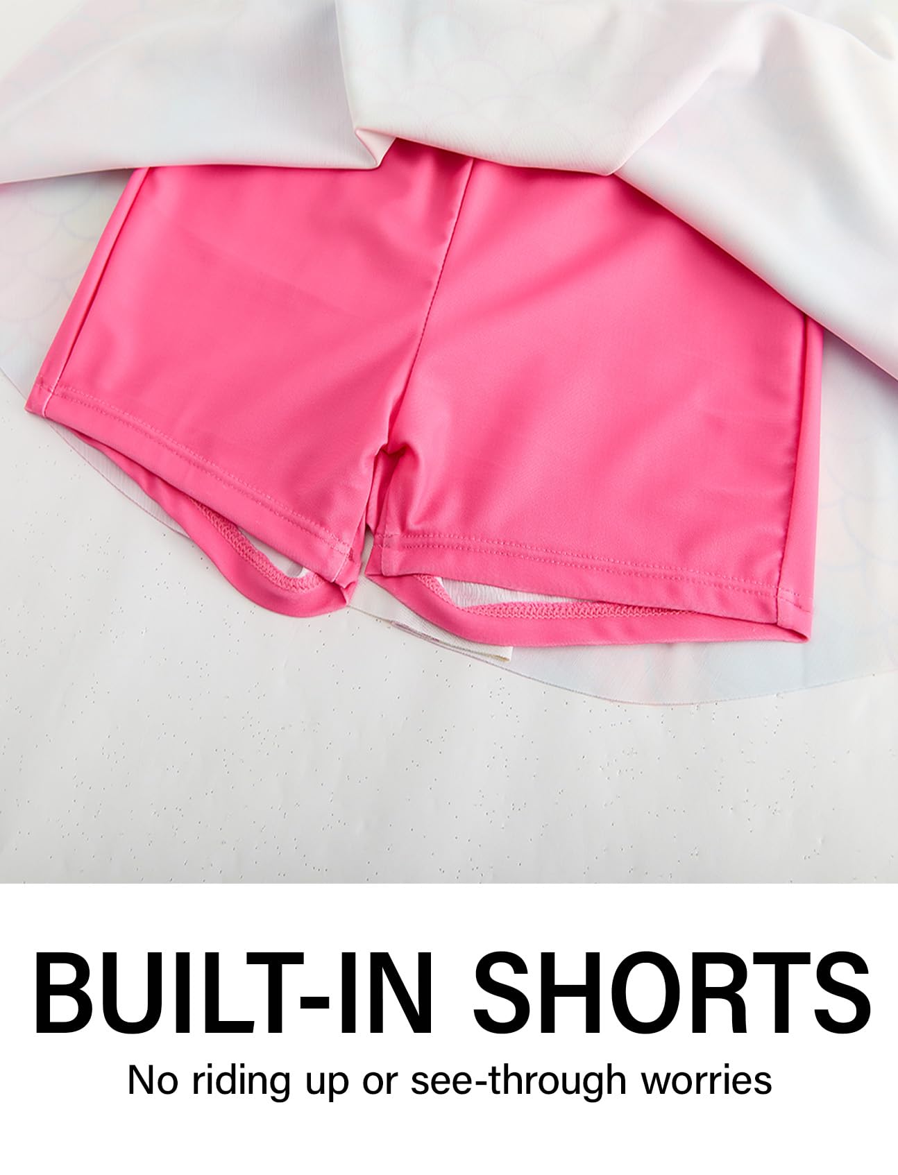 JiAmy Mädchen Badeanzug 2 Teilig, Kurzarm Schwimmshirt mit Rock Badeshorts UV Schutz Badebekleidung Kinder Mädchen Schwimmanzug Bademode 3-8 Jahren, Gr.98/122