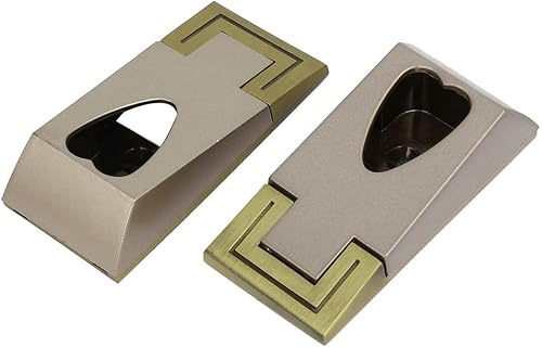 IIVVERR Armario Armario Rectangular Forma Rail Rod End Soportes Titular Tono Bronce 2pcs (Armario Armario Rectangular En forma de barra Varilla