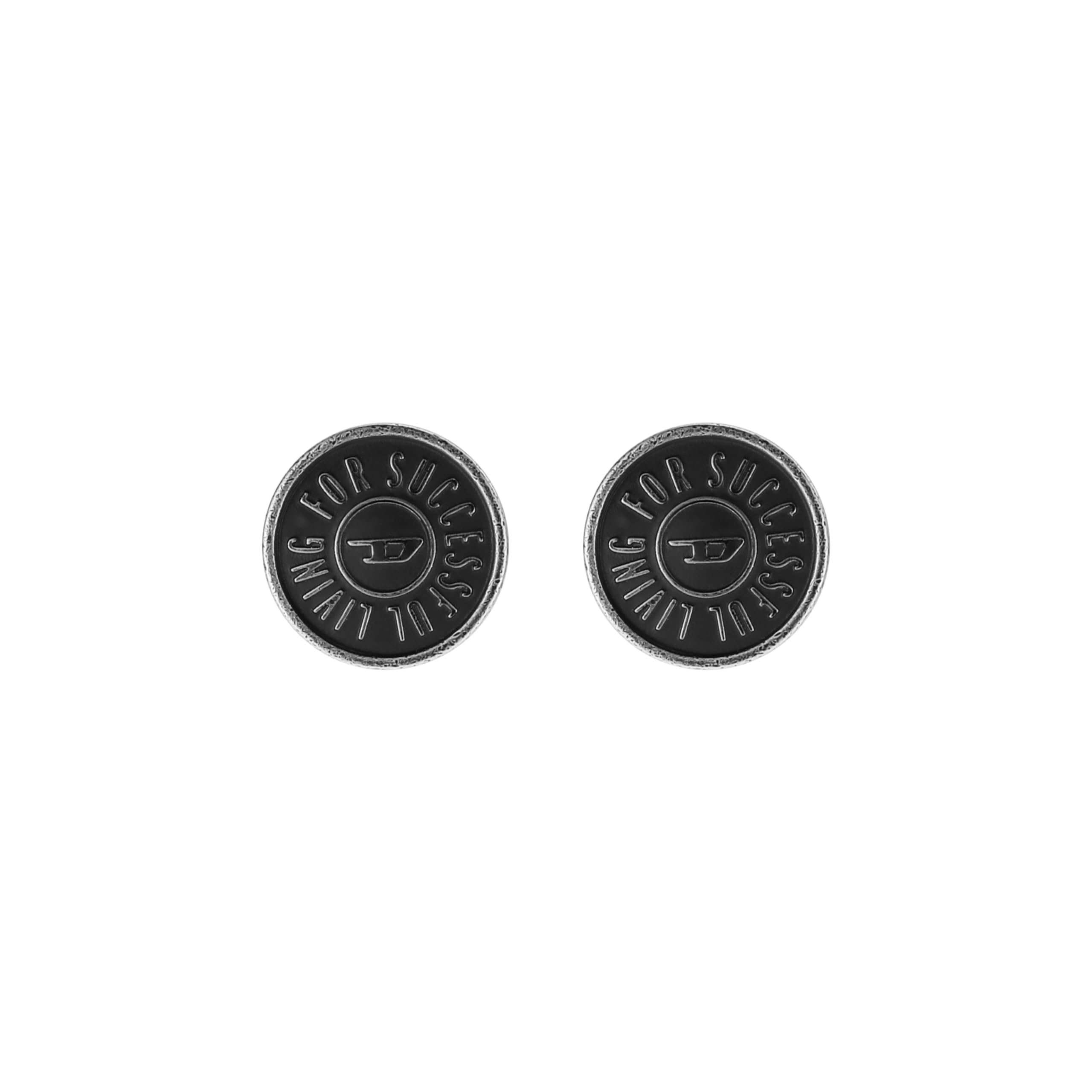 Diesel Men's Stainless Steel or Semi- Precious with Post closure Earrings Black