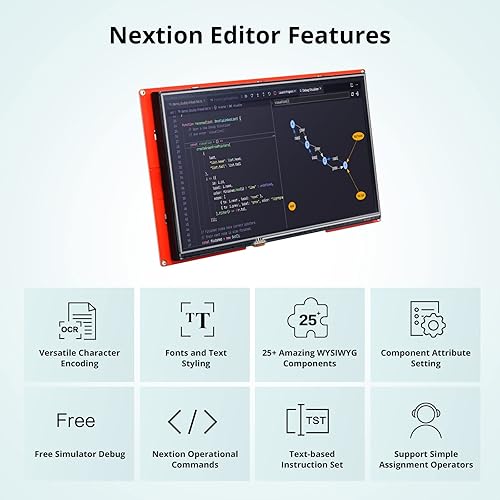 Miniatura 7 de Nextion Pantalla táctil resistiva LCD-TFT LCD-TFT de 10.1 ″ NX1060P101-011R-I 1024 * 600, ampliamente utilizado en dispositivos inteligentes IoT